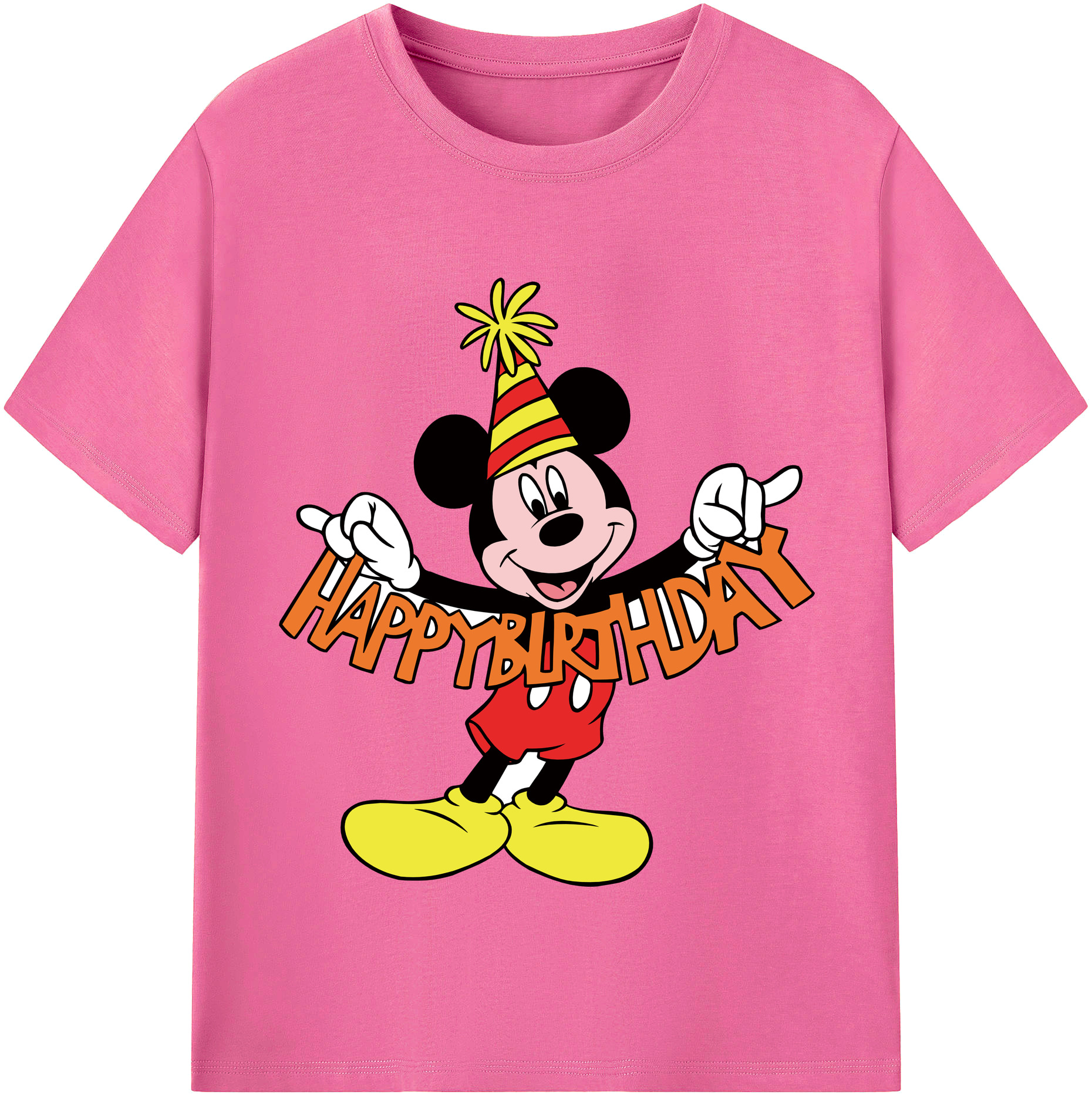 （画像用） ミッキーマウス Mickey Mouse レディースカジュアルプリントTシャツ（綿100％）